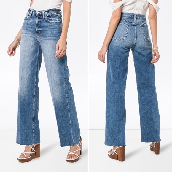 ✨NWT✨ FRAME Heritage California Raw Wide Leg Jeans in Coldwater Sz 25 - Picture 6 of 9